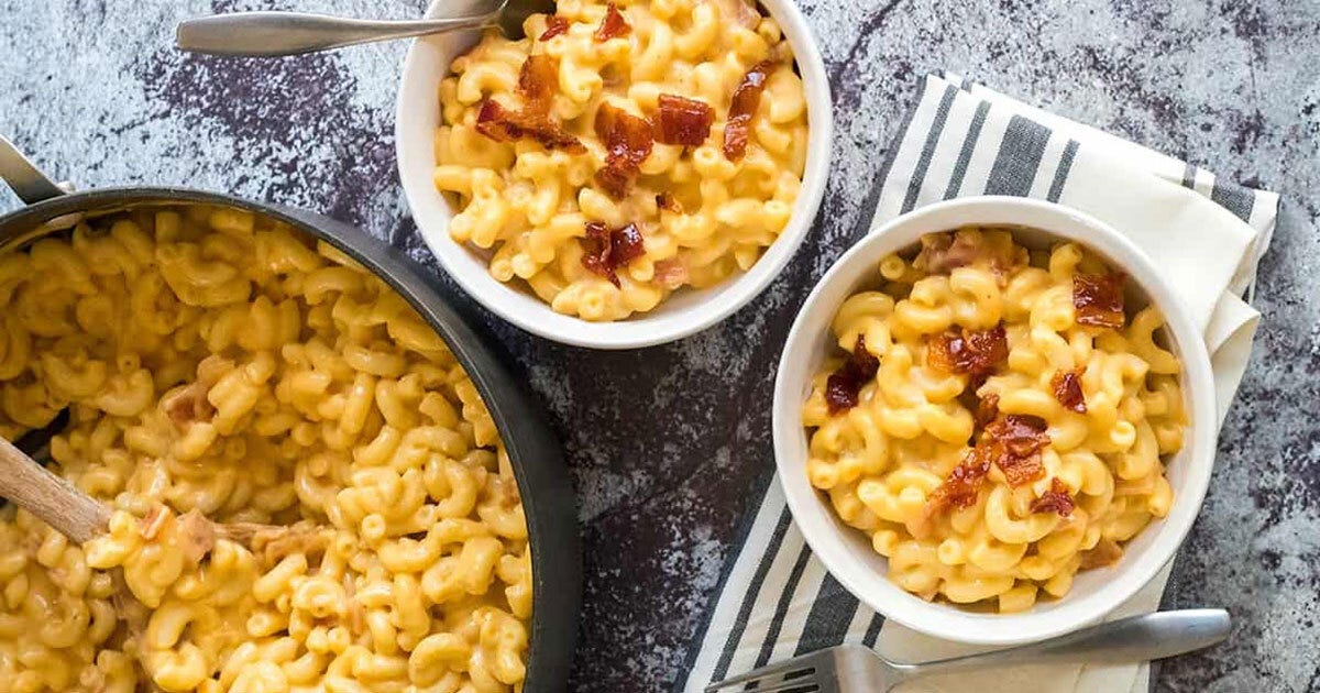 Whisky Mac and Cheese with Candied Bacon