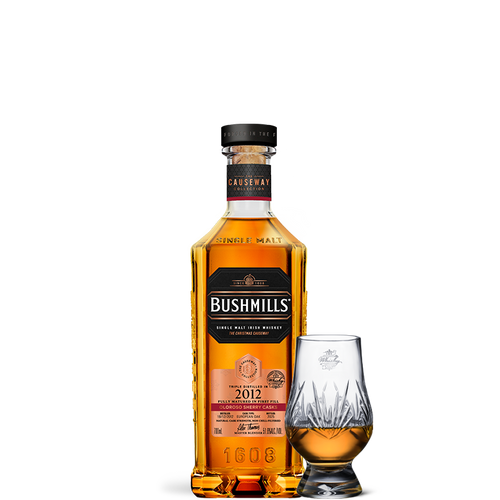Bushmills The Christmas Causeway 2012 Vintage + Crystal Cut Glencairn Gift Pack