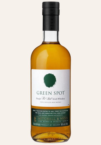 A bottle of Green Spot whiskey