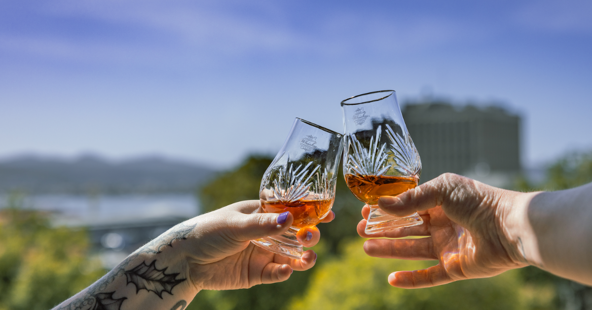 Two people holding Glencairns