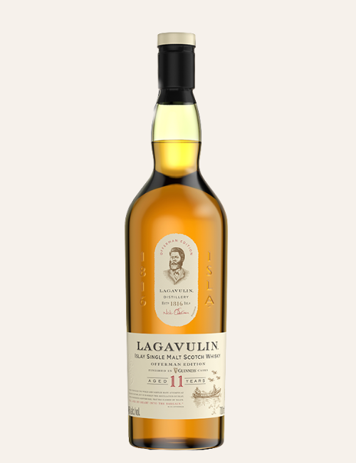 a bottle of Lagavulin Offerman Edition Guinness Cask Finish