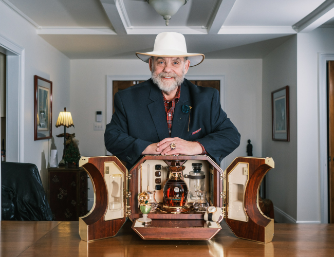 Mike Daley with the world's most expensive whisky