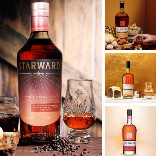 Bottles of Starward whisky